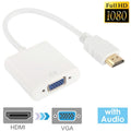 24cm Full HD 1080P HDMI to VGA  Audio Output Cable for Computer / DVD / Digital Set-top Box / Laptop / Mobile Phone / Media Player(White)