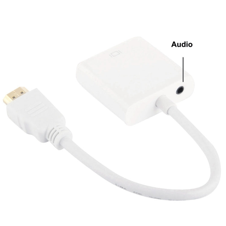 24cm Full HD 1080P HDMI to VGA  Audio Output Cable for Computer / DVD / Digital Set-top Box / Laptop / Mobile Phone / Media Player(White)