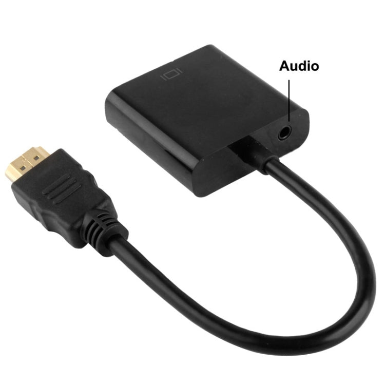 24cm Full HD 1080P HDMI to VGA  Audio Output Cable for Computer / DVD / Digital Set-top Box / Laptop / Mobile Phone / Media Player(Black)