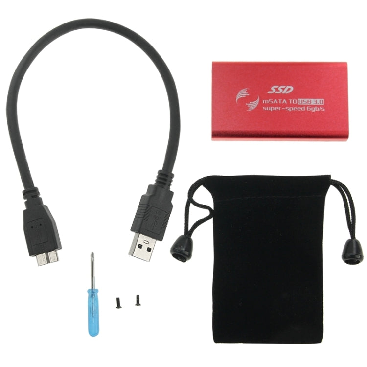 6gb/s mSATA Solid State Disk SSD to USB 3.0 Hard Disk Case(Red)