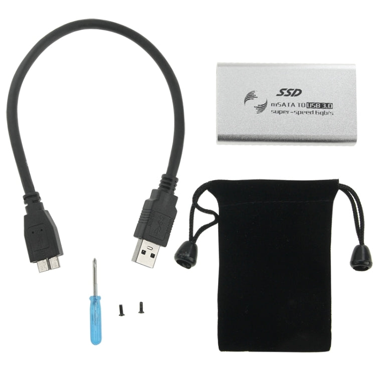 6gb/s mSATA Solid State Disk SSD to USB 3.0 Hard Disk Case(Silver)