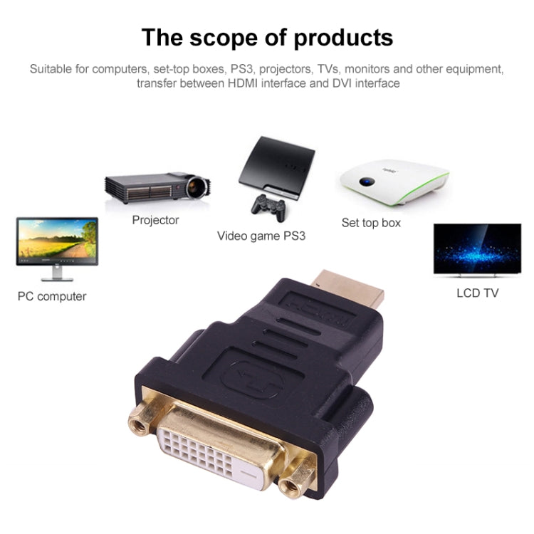 Gold Plated HDMI 19 Pin Male to DVI 24 Pin Female Adapter