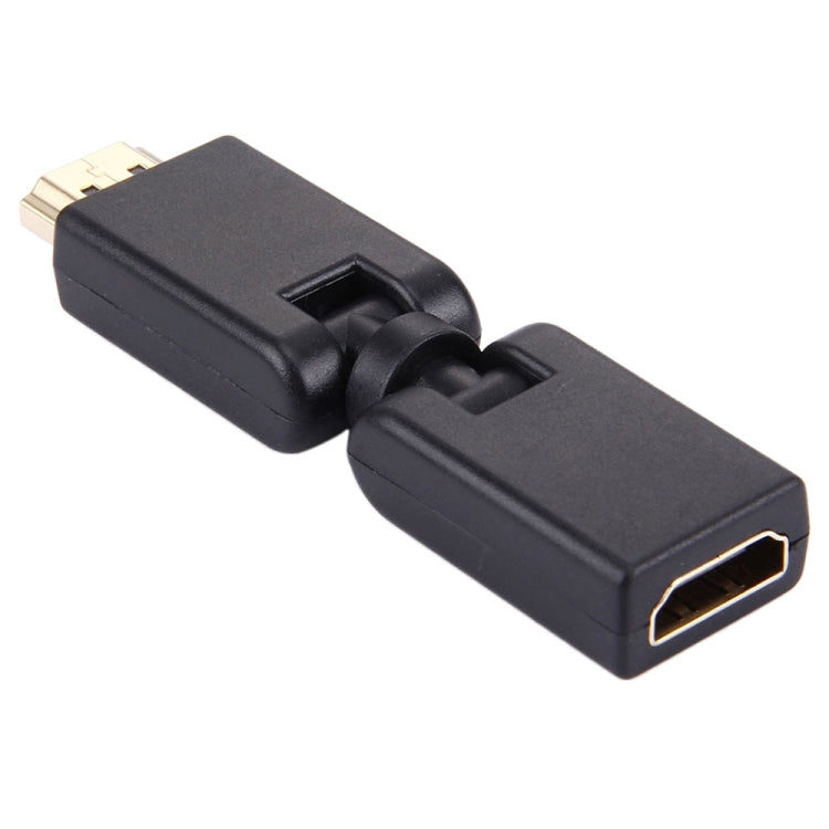HDMI 19 Pin Male to Female 360 Degree SWIVEL Adaptor (Gold Plated)(Black)