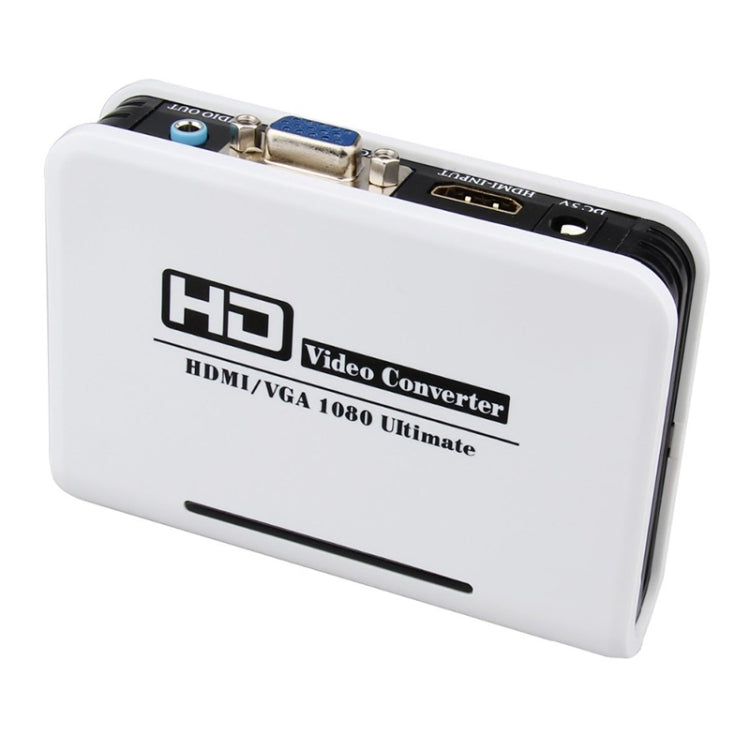 1080P HDMI to VGA adapter Digital to Analog Video Audio Converter Cable for Xbox 360 PS3 PS4 PC Laptop TV Box Projector(White)