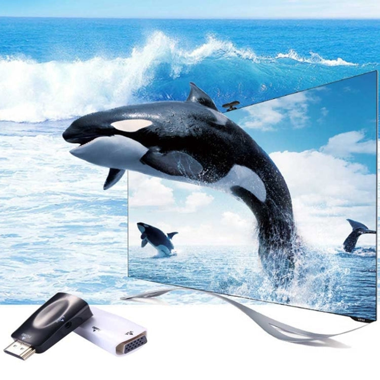 Full HD 1080P HDMI to VGA and Audio Adapter for HDTV / Monitor / Projector(Black)