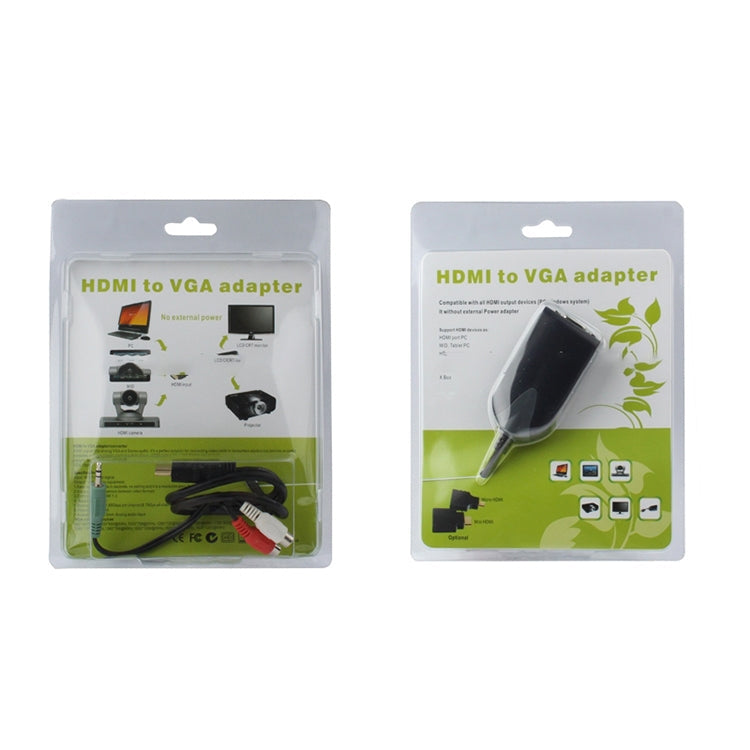 HDMI Male to VGA Female Adapter With Audio Cable(Black)