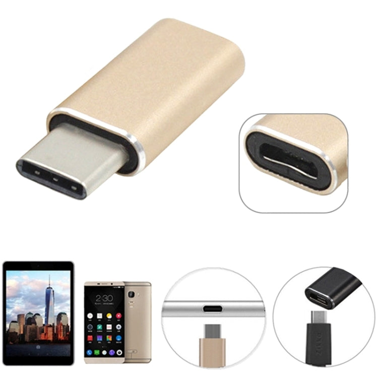 Aluminum Micro USB to USB 3.1 Type-C Converter Adapter(Gold)