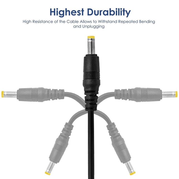 USB to 2.5mm DC Charging Cable, Length: 65cm(Black)