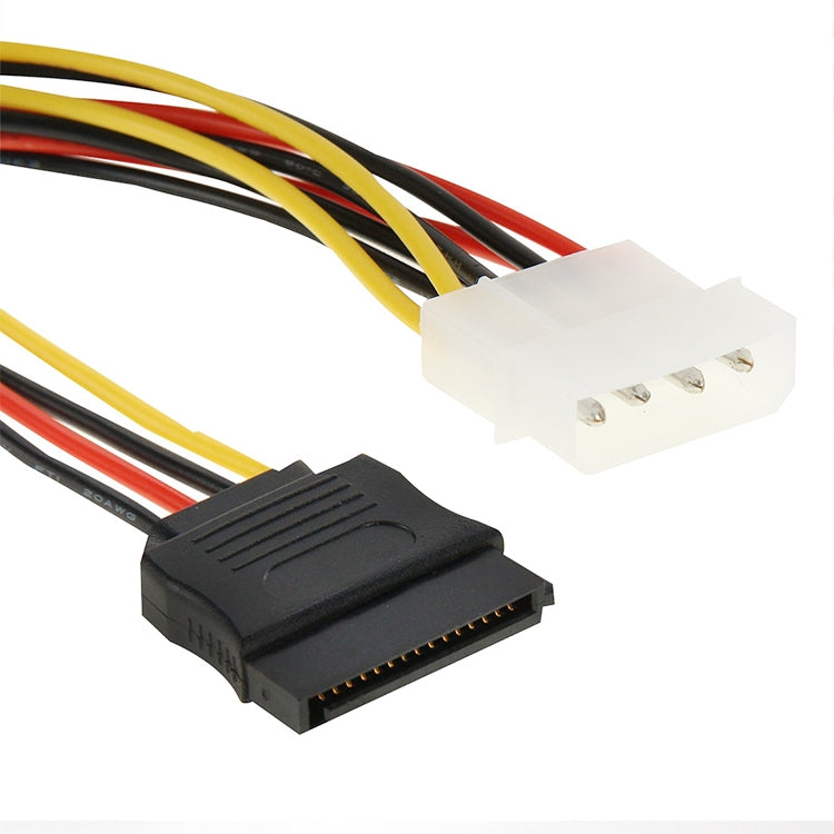 2 x 15 Pin to 4 Pin to 4 Pin Serial SATA Power Adapter Cable, Core Material: Aluminium + Magnesium, Length: 18cm