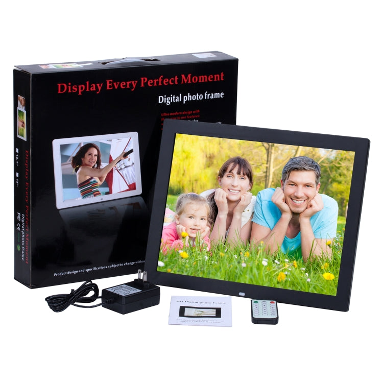 14 inch HD LED Screen Digital Photo Frame with Holder & Remote Control, Allwinner, Alarm Clock / MP3 / MP4 / Movie Player(Black)