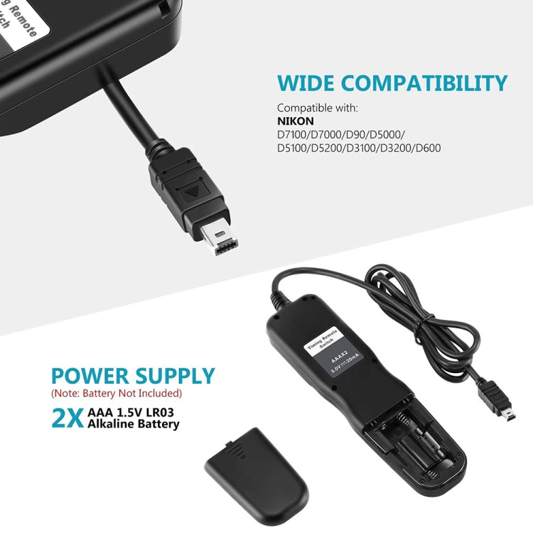 Aputure AP-TR3N LCD Timer Remote Cord for Nikon D5100，D3100, D7000, D5000, D90, AP-TR3N
