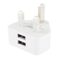 UK Plug 5V 2.1A Dual Port USB Charge Adapter