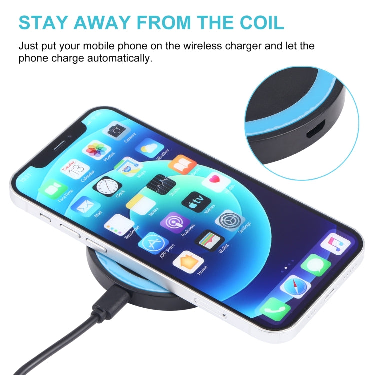 Universal Standard Round Wireless Charging Pad (Black + Blue)