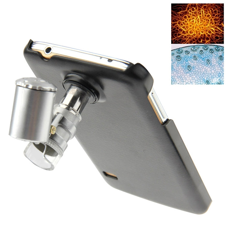 60X Zoom Digital Mobile Phone Microscope Magnifier with Flash Light (White, Purple) & Plastic Case For Samsung Galaxy S5 / G900