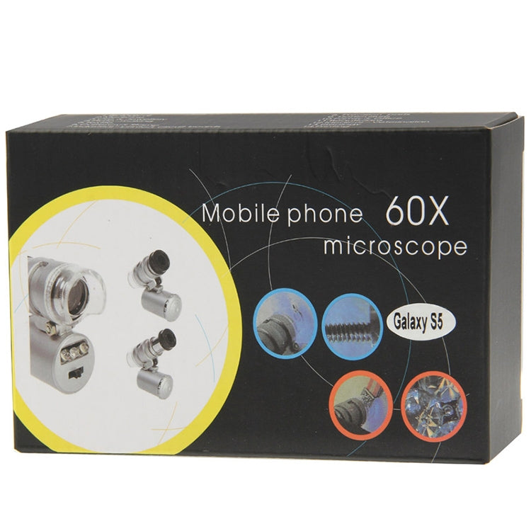 60X Zoom Digital Mobile Phone Microscope Magnifier with Flash Light (White, Purple) & Plastic Case For Samsung Galaxy S5 / G900