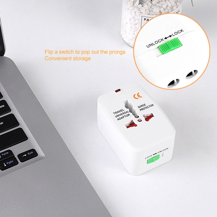 All in 1 (EU + AU + UK + US Plug) World Universal Travel Adaptor(White)