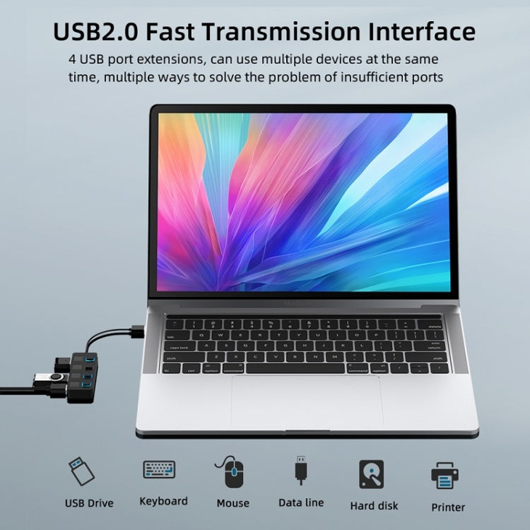 4 Ports USB 2.0 HUB with 4 Switch(White)