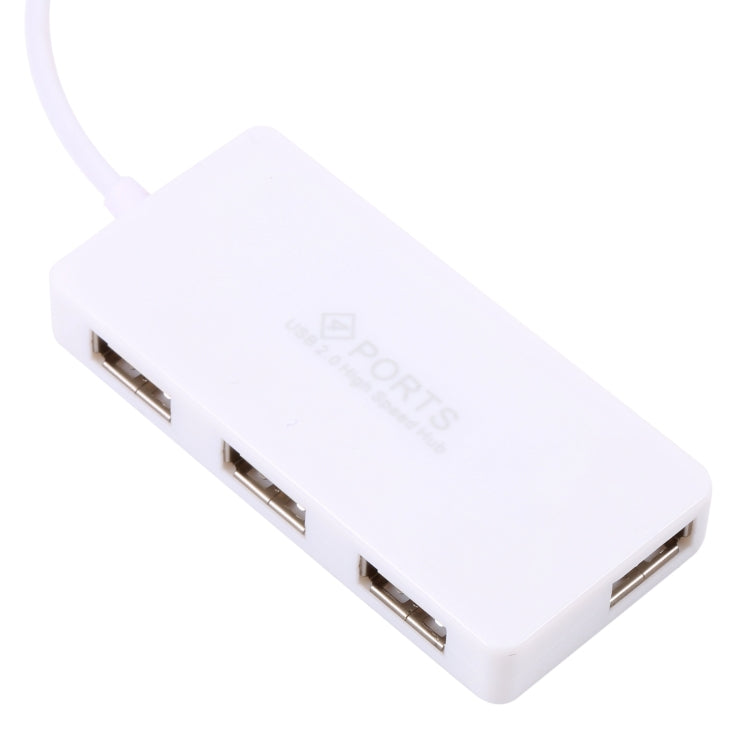 4 Ports USB 2.0 HUB, Plug and Play, White(White)