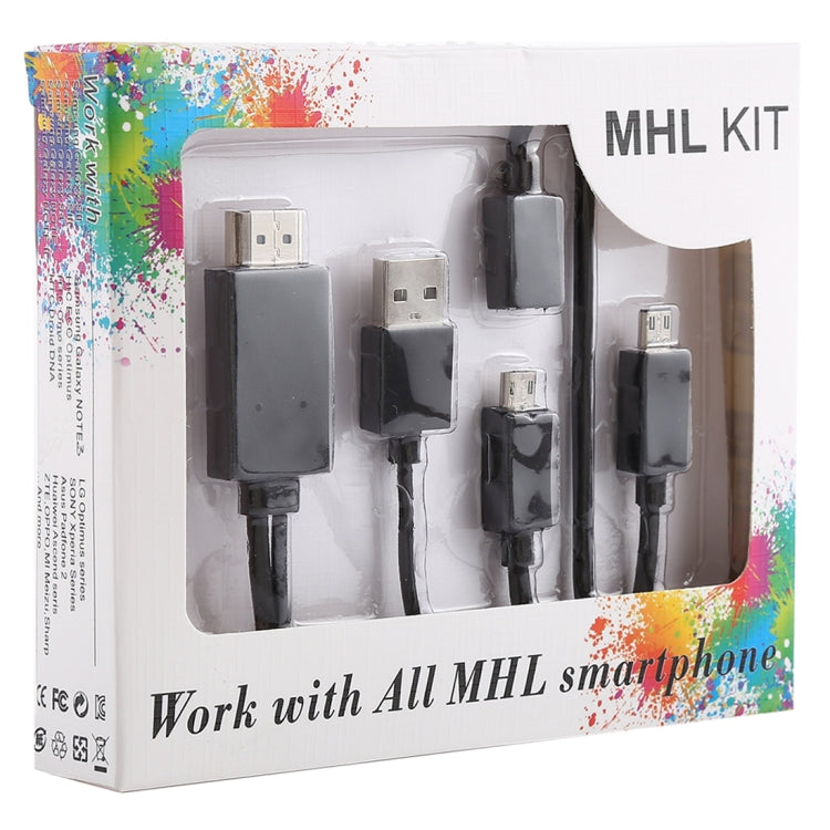 1.8m Multi Use Micro USB MHL to HDMI HDTV Adapter Cable, Support 1080P Full HD Output(Black)
