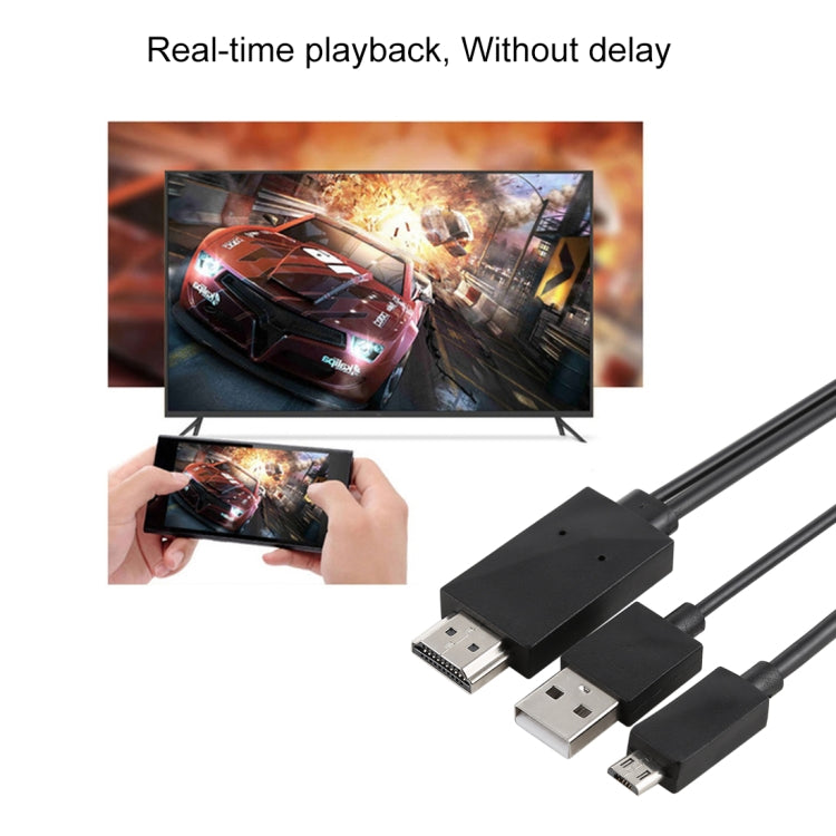 1.8m Multi Use Micro USB MHL to HDMI HDTV Adapter Cable, Support 1080P Full HD Output(Black)