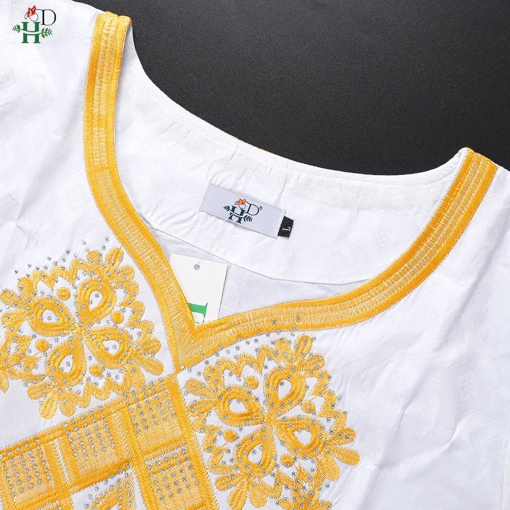 Family Matching African Wedding Outfits For Husband and Wife Bazin Riche Robes Custom Couple Dashiki Set Boy Kid white Dress