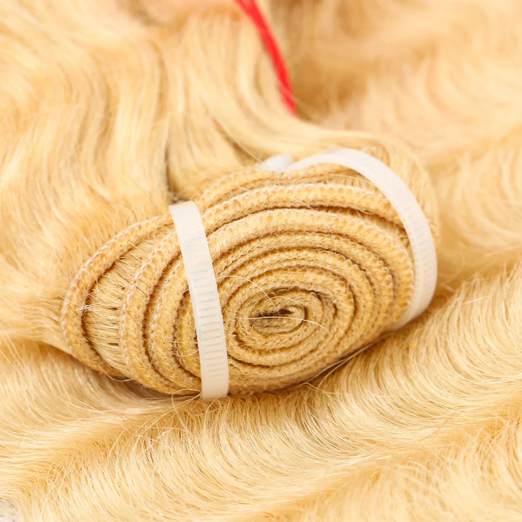 Brazillian Human Hair Bundles 613 Deep Wave 10-30 Inch Remy Weave Extensions 50g Bleachable Sew-in