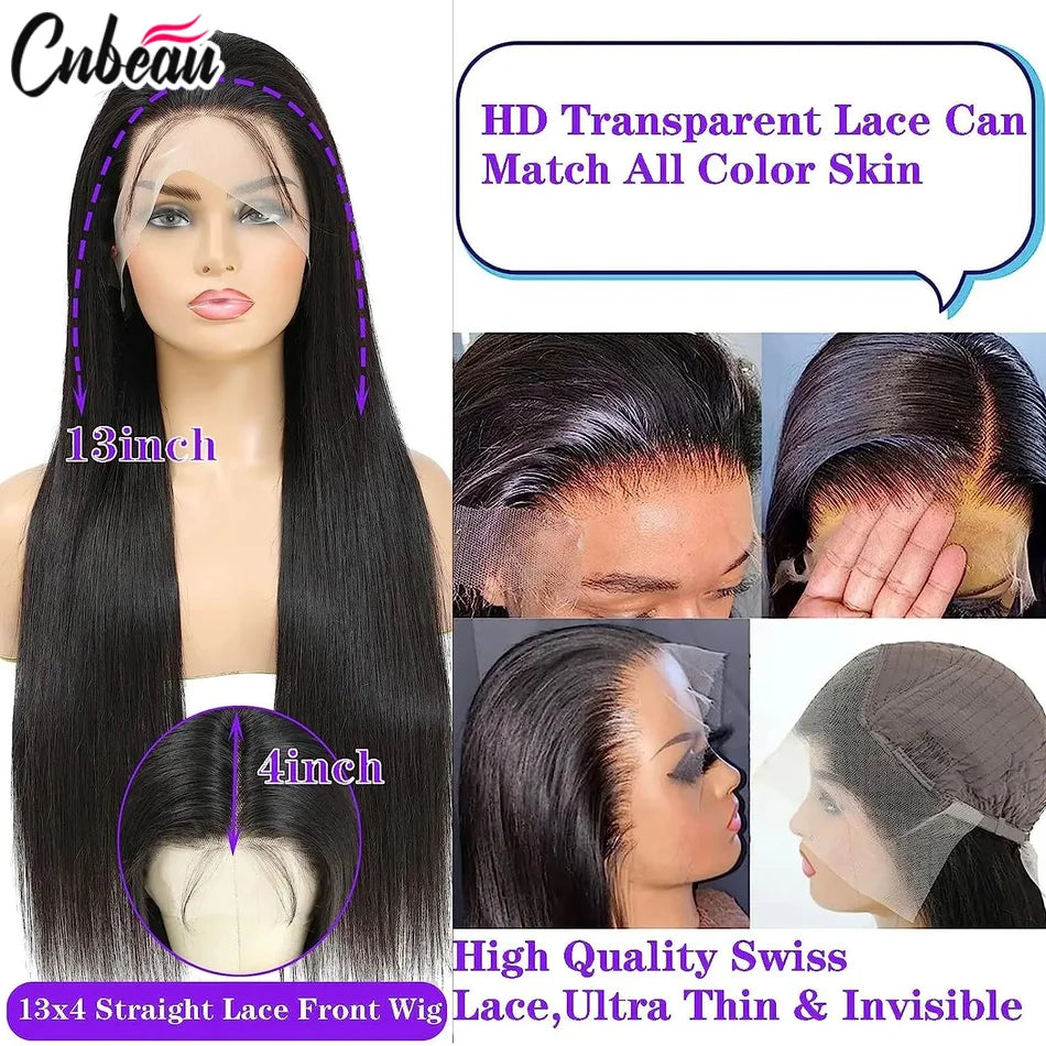 250% Silky Straight HD Lace Front Wig | 13x4 & 4x4 | Brazilian Remy Human Hair