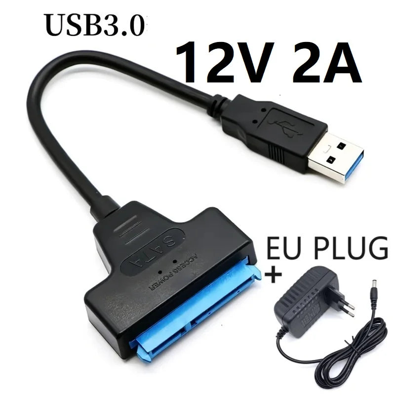 USB 3.0 to Sata III Cord SATA to USB 3.0 Cable Up to 6 Gbps for 3.5 2.5 Inch External HDD SSD Hard Drive SATA 3 22 Pin Adapter