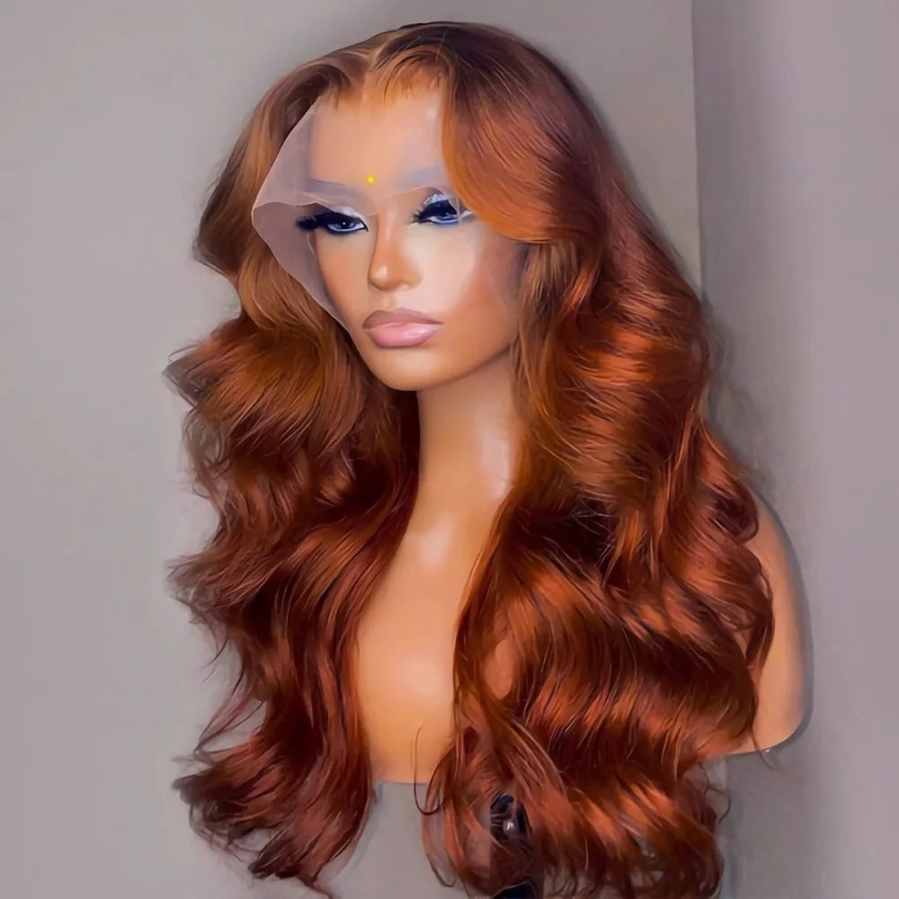 HD 13x4 Reddish Brown Lace Front Colored Glueless Human Hair Wigs Brazilian