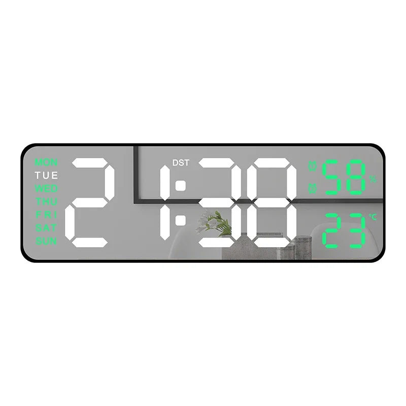 Digital LED Alarm Clock with Calendar,Temperature and Humidity. Acrylic or