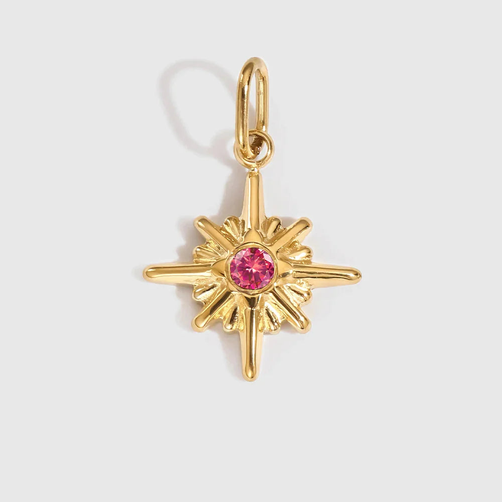 Star Shiny Birthstone Charms