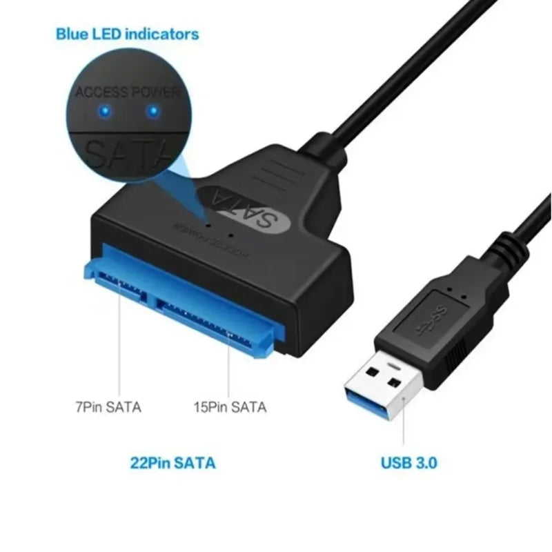 USB 3.0 to Sata III Cord SATA to USB 3.0 Cable Up to 6 Gbps for 3.5 2.5 Inch External HDD SSD Hard Drive SATA 3 22 Pin Adapter