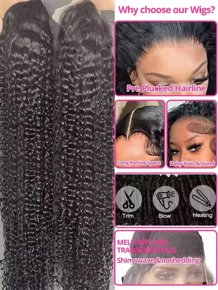 Hd 250 % Loose Deep Wave 30 38 40 Inch 13x6 HD Lace Frontal Human Hair Wigs Brazilian PrePlucke Water Curly 13x4 Lace Front Wig