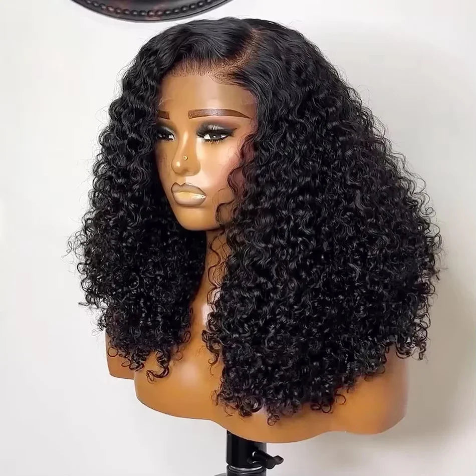 200% Short Curly Bob Wigs Lace Front Human Hair Wigs 13x4 4x4 Deep Wave Lace