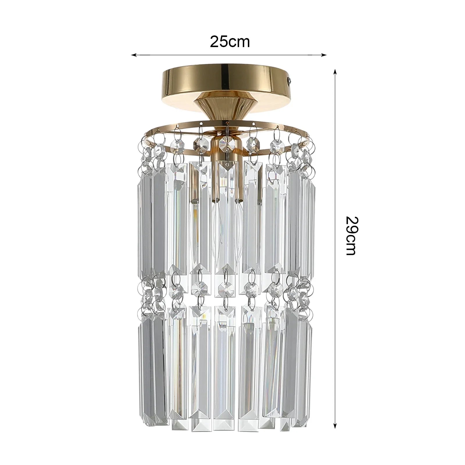 KOMORE Crystal Mount Ceiling Light 23cm /25cm / 30cm Dia for Living Room, Bedroom, Kitchen