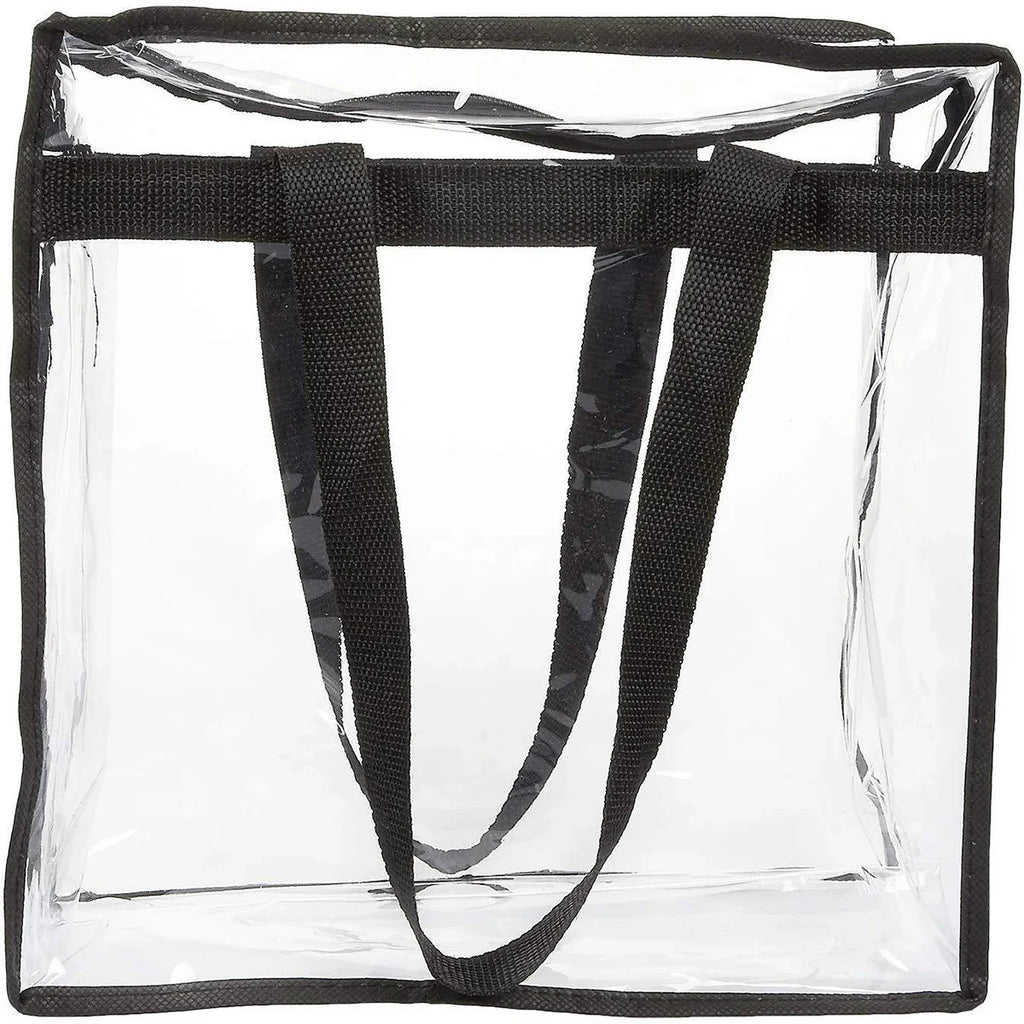 2Pcs Clear Tote Bags Large Capacity Transparent Shoulder Bag with Zipper Flexible Clear Lunch Bag Multipurpose Transparent Totes