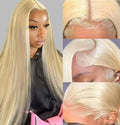 Honey Blonde Long Straight Human Hair Wigs 13x6 HD Lace 613 Colored 220 Density Remy Hair 13x4 Hd Lace Frontal Wigs For Women
