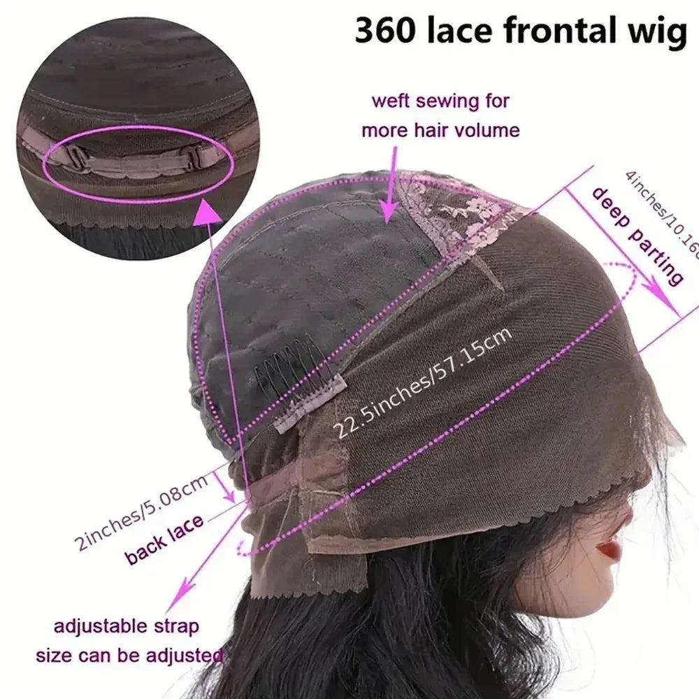 360 Full Lace Front Wig Human Hair Wigs Body Wave 13x6 13x4 HD Lace Front Wig Human Hair Pre Plucked Deep Curly Lace Frontal Wig