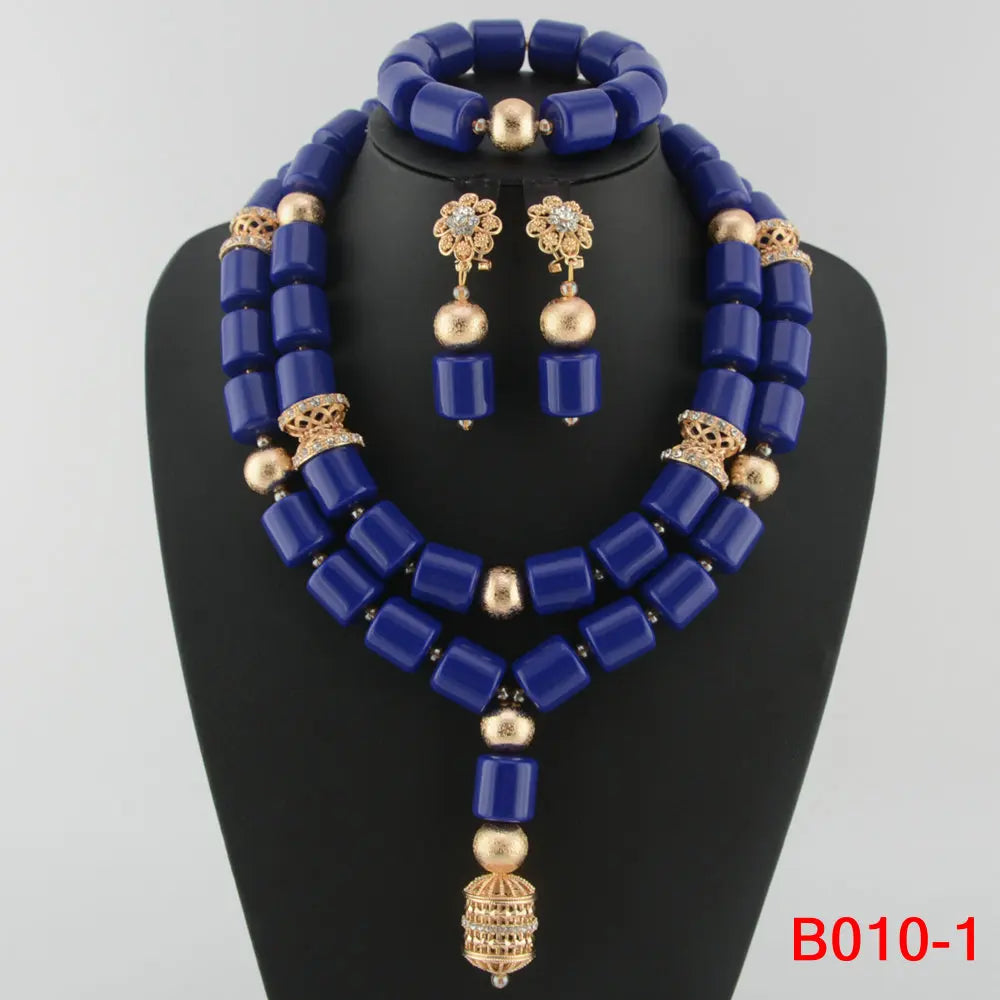 Traditional Nigerian Wedding Artificial Coral Beads Bridal Jewelry Sets African