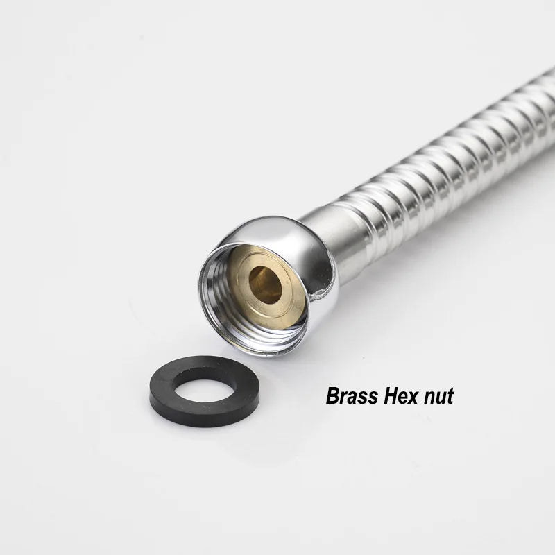 Stainless Steel Shower Hose 5M Long Bathroom Shower Water Hose Extension Plumbing Pipe Pulling Tube Bathroom Accessories