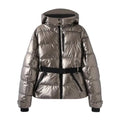 Women's warm skiing series waist down cotton jacket winter new hooded slim fit