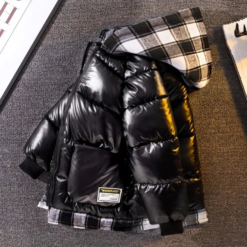 Children's Padded Jacket New Boys Down Padded Jacket Kids Winter Hooded Jacket