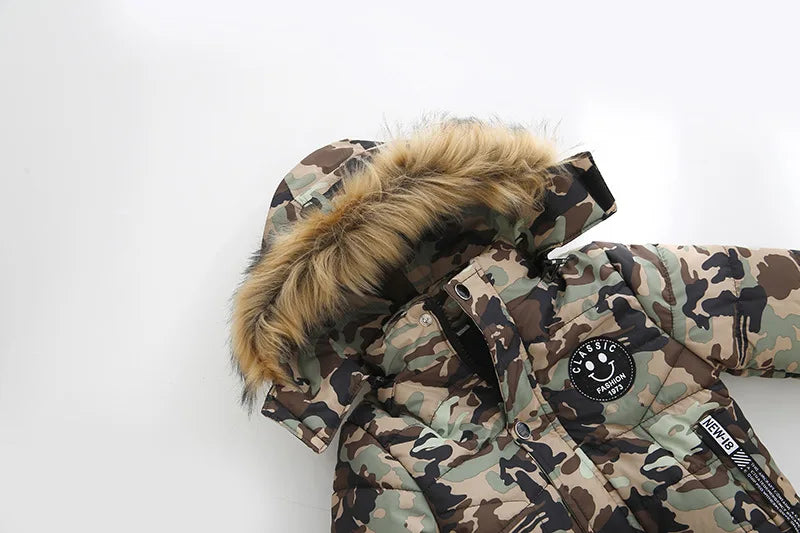 Autumn Winter Hooded Jacket for Kids - Boys & Girls Warm Fur Collar Zipper Outerwear Casual Fashion Baby Coat for Ages 2-6