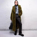 Luxury Lace Up Faux Fur Coat Women Chic Lapel Full Sleeve Fluffy Loose Warm Long Jacket Lady Winter Daily Highstreet Outerwears