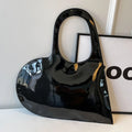 Luxury Design Heart Ladies Handbag PU Leather Underarm Bag Solid Color Trendy Tote Bag Summer Top Hand Bag for Women and Girls
