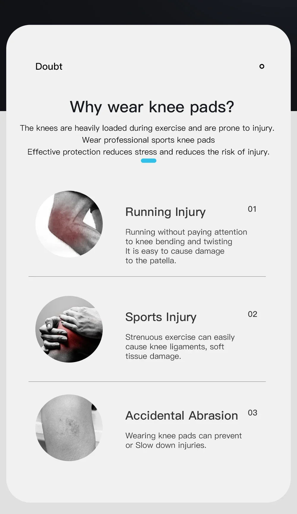 Compression Knee Support Sleeve - Elastic Breathable Brace for Sports Basketball Running Gym