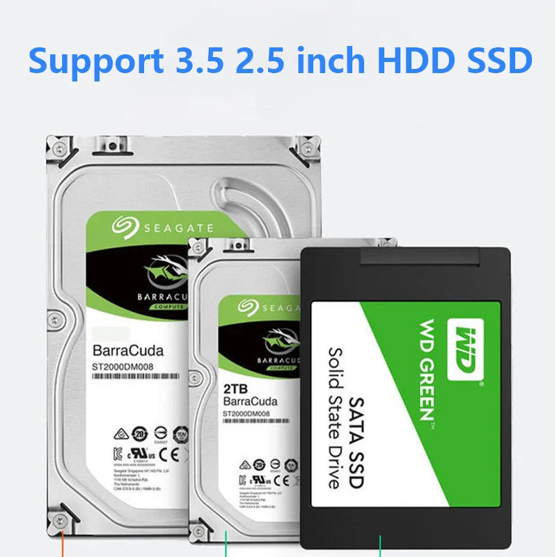 Sata To USB 3.0 Cable Adapter With 12V 2A Power Supply For 2.5 3.5 Inch SSD HDD Hard Drive Disk External Connector 22Pin