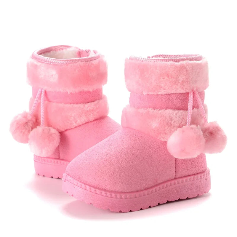 Children's Winter Snow Boots – Warm Plush-Lined Zip-Up Casual Shoes | Anti-Slip Rubber Sole | Unisex Boys & Girls | EU 21–35 | 4 Colours