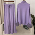 Fashion Autumn Winter Natural Real Fox Fur Cuffs Coat Knitted Sweater Women