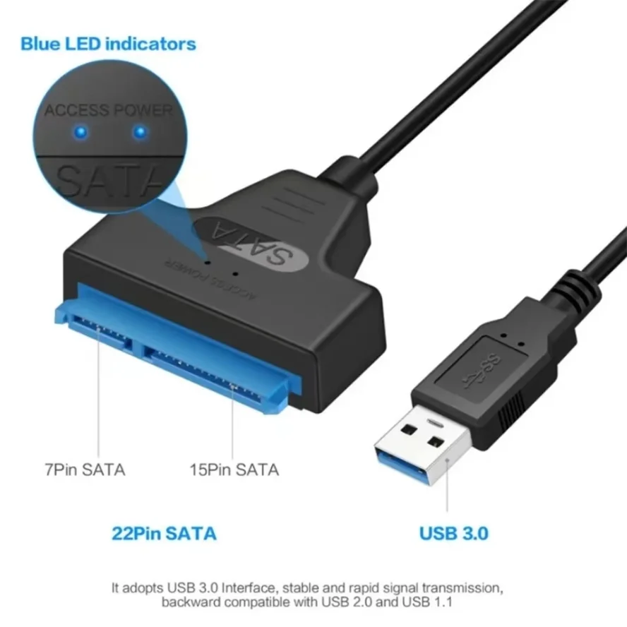 USB 3.0/2.0 SATA 3 Cable Sata To USB 3.0 Adapter Up To 6 Gbps Support 2.5 Inch External HDD SSD Hard Drive 22 Pin Sata III Cable